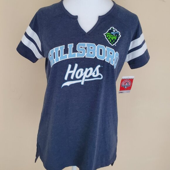 Women’s MiLB Hillsboro Hops T-Shirts Size Small/Petite NWT Heather Blue - Picture 9 of 12